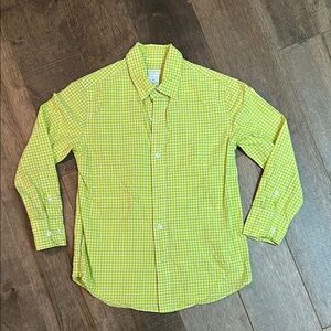 Bright Green Checkered Button-Up Shirt